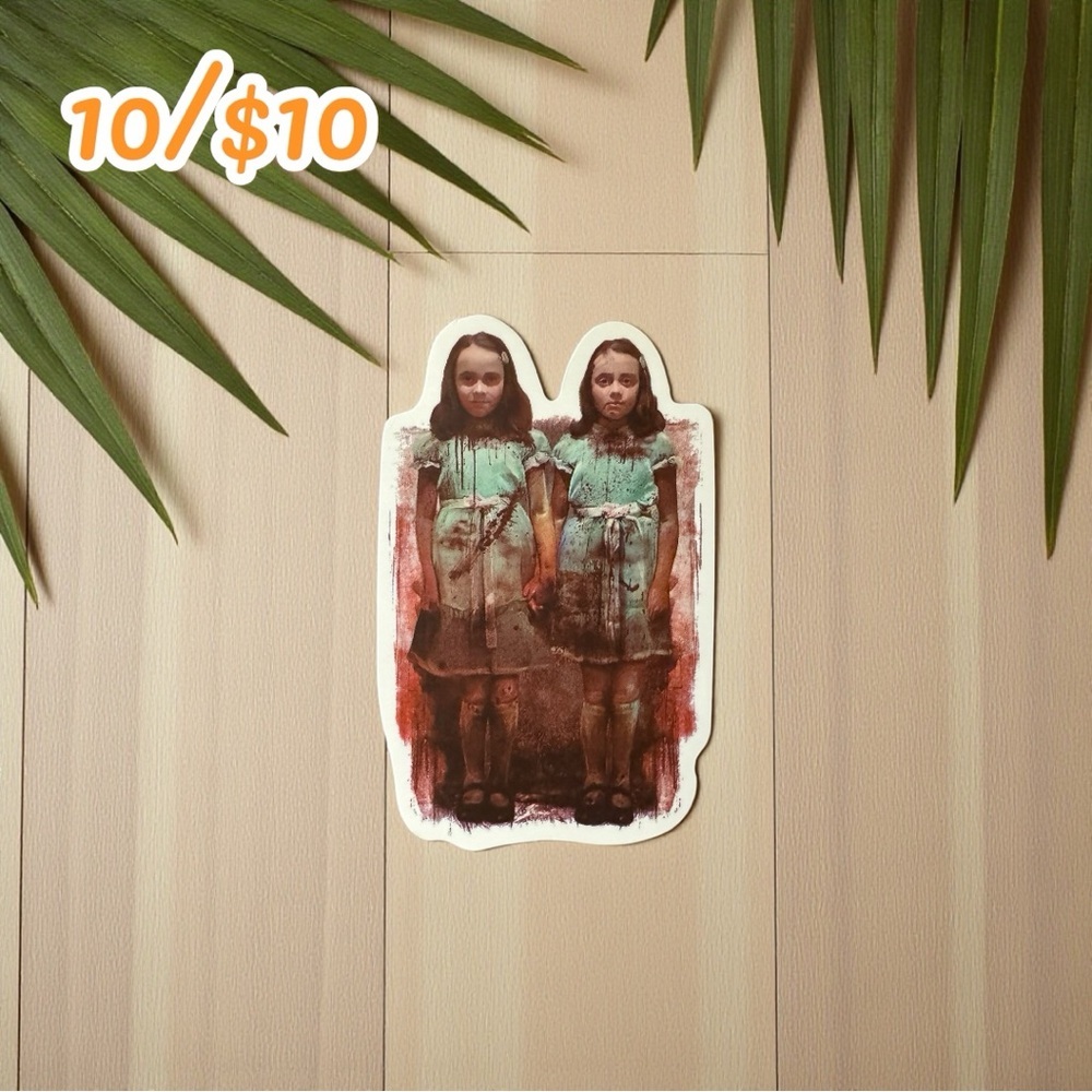 Bloody Twins Matte Horror Sticker – 2.5”